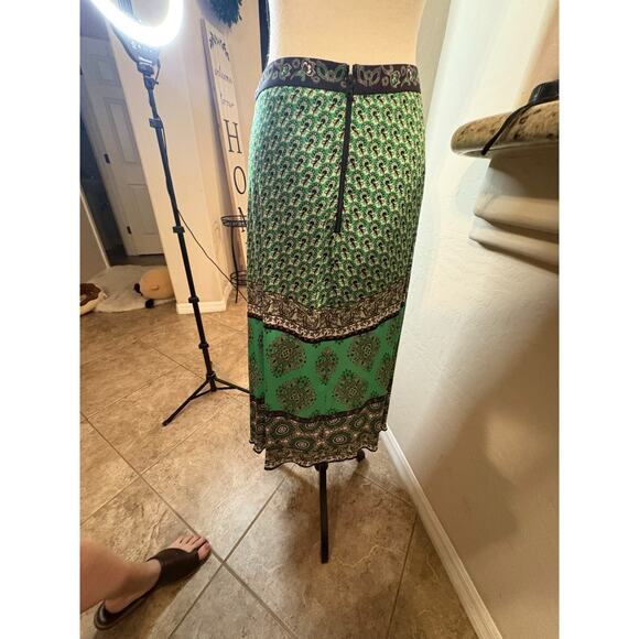 Alice & Olivia Boho Mock Wrap Midi Skirt Size 4 MSRP$350 - Picture 4 of 6